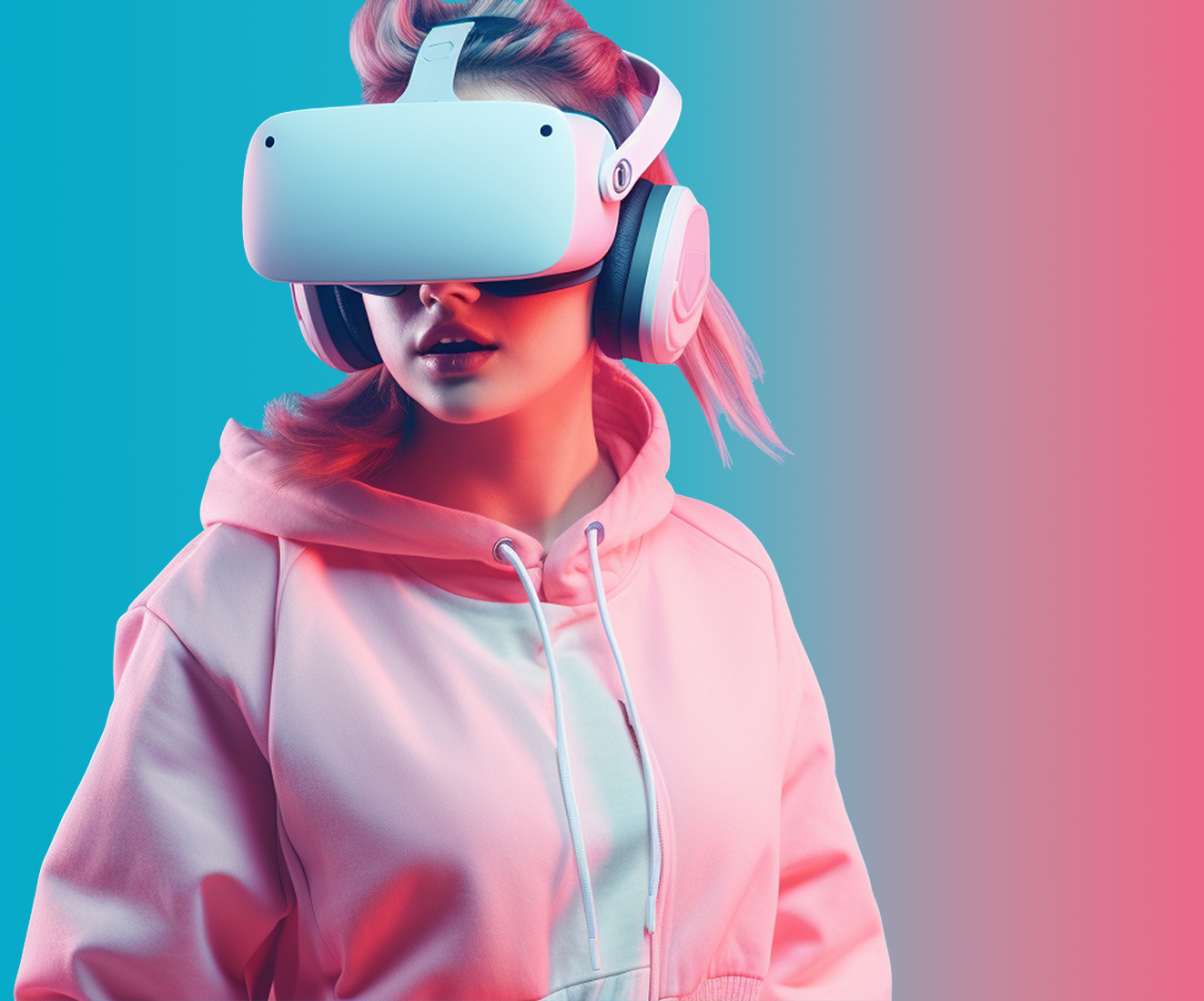 Portada Inicio, chica con gafas de VR