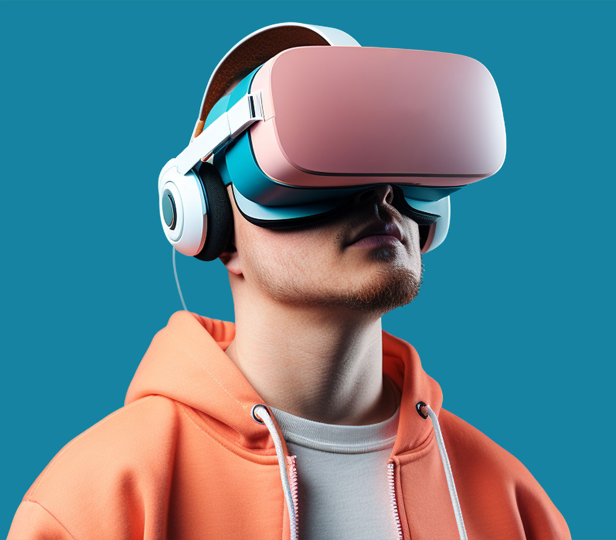 Chico con gafas de realidad virtual